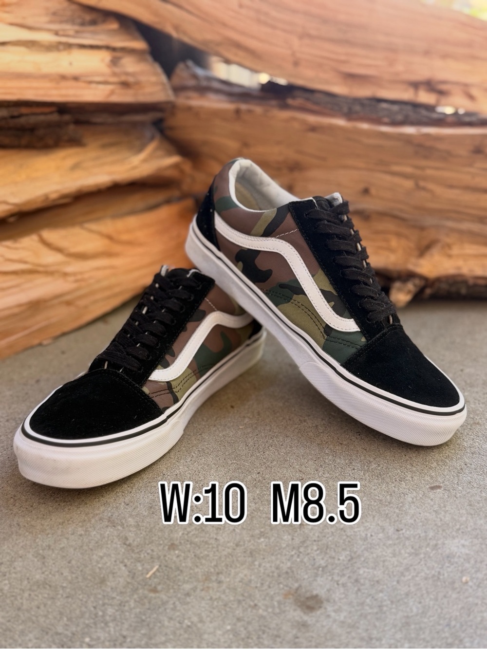 Mens camo print vans sneakers